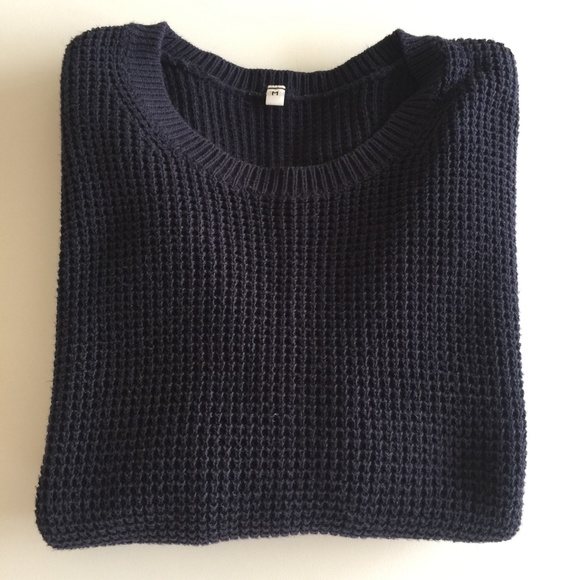 MUJI | Dark Blue Cotton Sweater - Picture 1 of 4